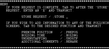 Example of the DSPFAC Main Menu