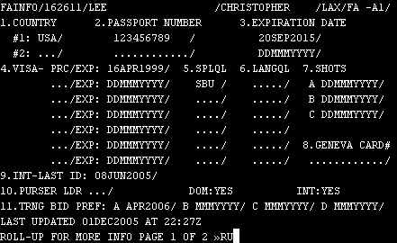 fainfo screen