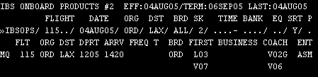 Example of an IBSOPS screen