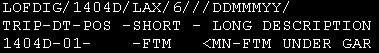 Example of a LOFDIG screen