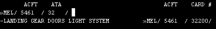 Example of the MEL screen