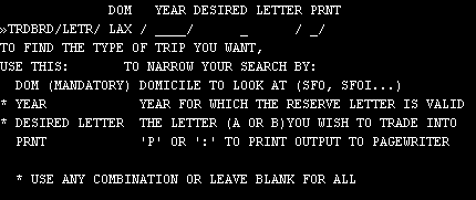 trdbrd reserve letter trading screen
